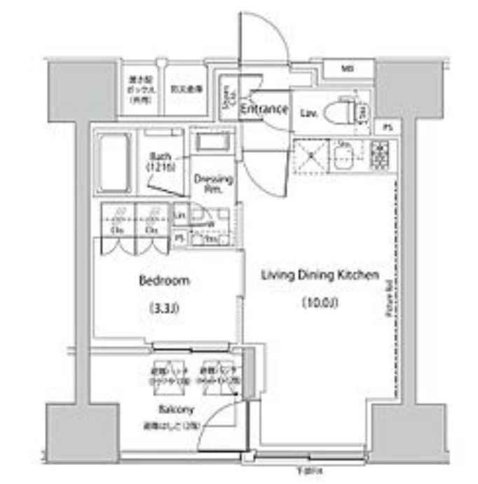 ザ・パークハビオ人形町レジデンス　704号室　間取り