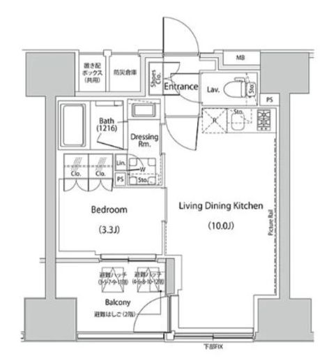 ザ・パークハビオ人形町レジデンス　1104号室　間取り