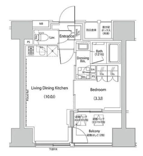 ザ・パークハビオ人形町レジデンス　603号室　間取り