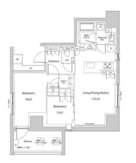 ザ・パークハビオ人形町レジデンス　701号室　間取り