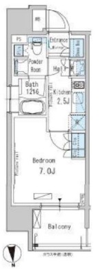 パークアクシス新御徒町Ｅａｓｔ　1401号室　間取り