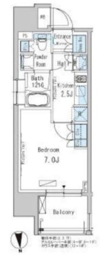 パークアクシス新御徒町Ｅａｓｔ　501号室　間取り