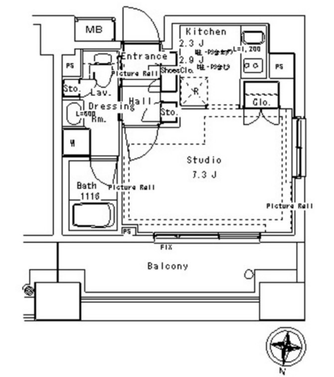 パークアクシス御茶ノ水ステージ　924号室　間取り
