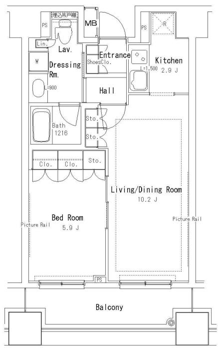 パークアクシス御茶ノ水ステージ　805号室　間取り