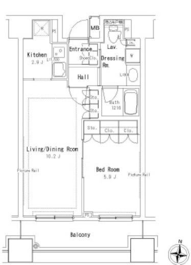 パークアクシス御茶ノ水ステージ　104号室　間取り