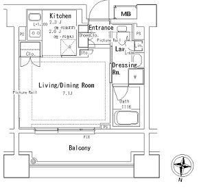 パークアクシス御茶ノ水ステージ　1222号室　間取り