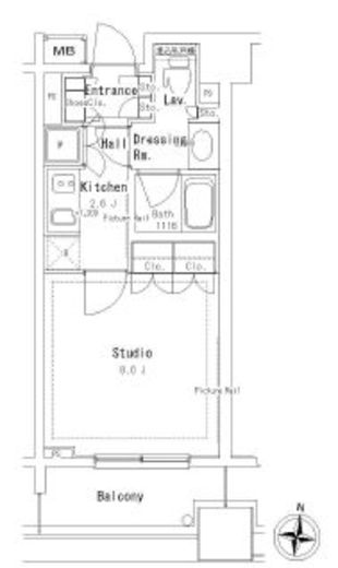 パークアクシス御茶ノ水ステージ　1309号室　間取り