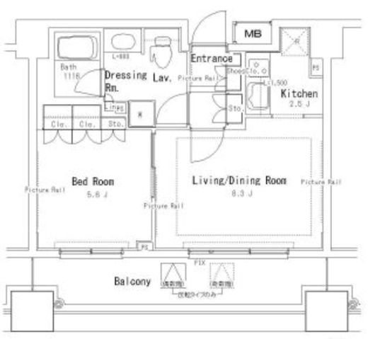 パークアクシス御茶ノ水ステージ　1418号室　間取り