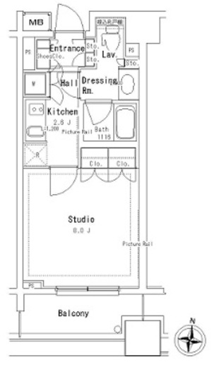 パークアクシス御茶ノ水ステージ　209号室　間取り