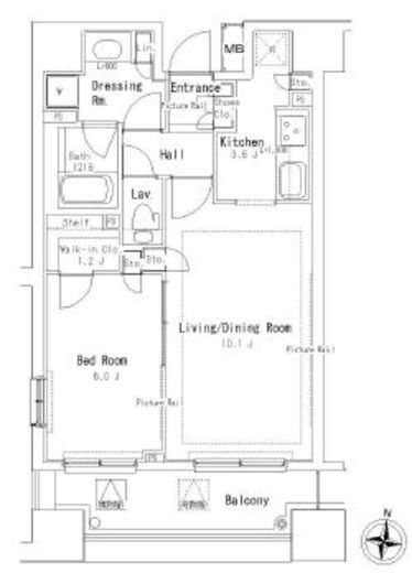 パークアクシス御茶ノ水ステージ　301号室　間取り