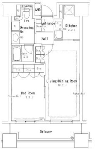 パークアクシス御茶ノ水ステージ　505号室　間取り