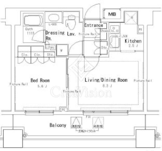 パークアクシス御茶ノ水ステージ　1018号室　間取り
