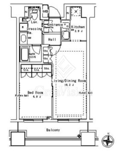 パークアクシス御茶ノ水ステージ　605号室　間取り