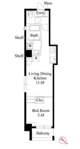 アスティーレ日本橋浜町　502号室　間取り