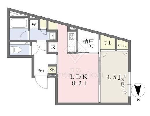 Reve Residence高輪 (レーヴレジデンス高輪)　402号室　間取り