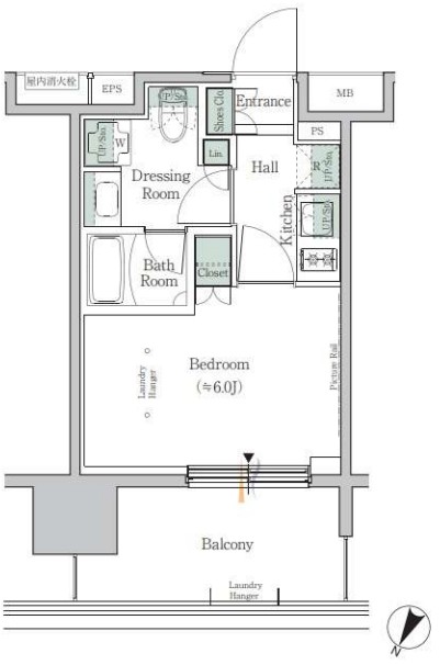 ワンルーフレジデンス田町（ONE ROOF RESIDENCE TAMACHI）　520号室　間取り