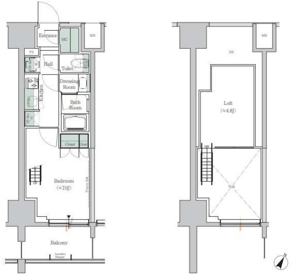 ワンルーフレジデンス田町（ONE ROOF RESIDENCE TAMACHI）　202号室　間取り