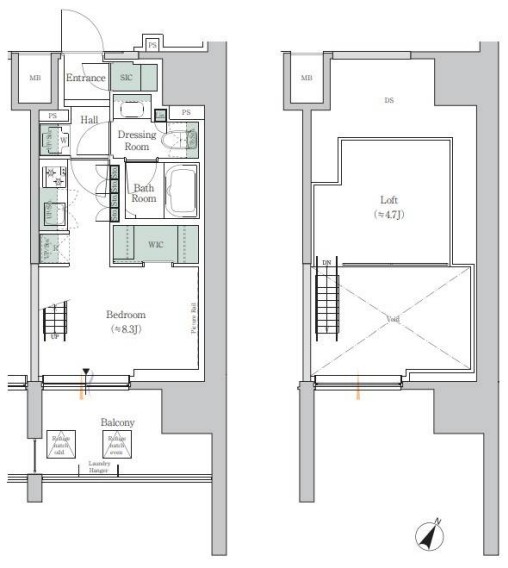 ワンルーフレジデンス田町（ONE ROOF RESIDENCE TAMACHI）　217号室　間取り