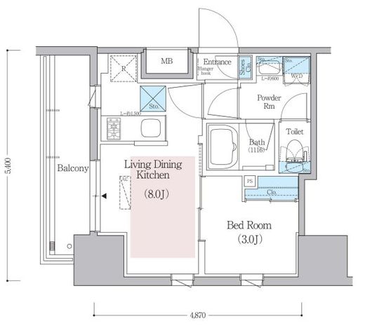 アーバネックス蔵前レジデンス　306号室　間取り
