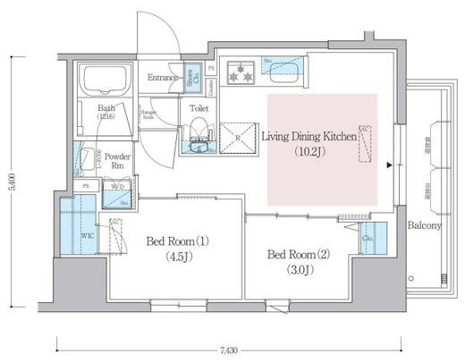 アーバネックス蔵前レジデンス　605号室　間取り