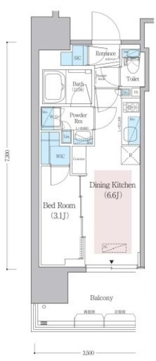 アーバネックス蔵前レジデンス　802号室　間取り