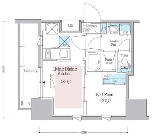 アーバネックス蔵前レジデンス　906号室　間取り