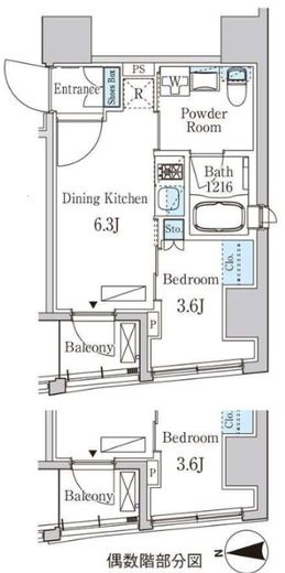 ザ・ライオンズフォーシア八丁堀　202号室　間取り