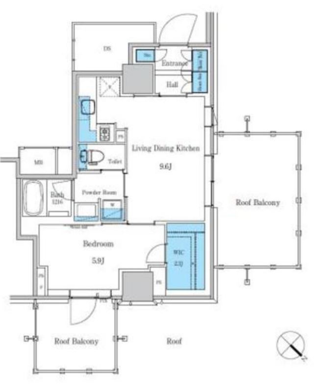 パークアクシス滝野川ラ　ブリーズ　1607号室　間取り