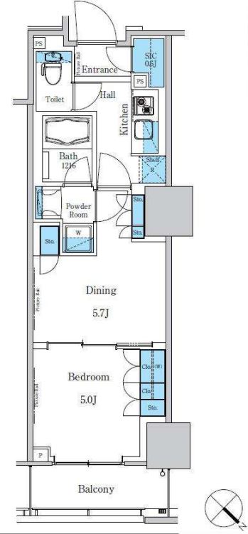 パークアクシス滝野川ラ　ブリーズ　617号室　間取り