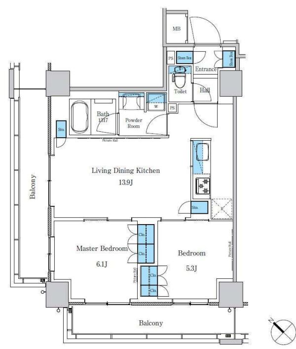パークアクシス滝野川ラ　ブリーズ　325号室　間取り