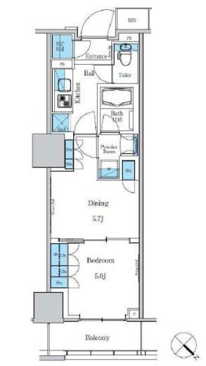 パークアクシス滝野川ラブリーズ　1309号室　間取り