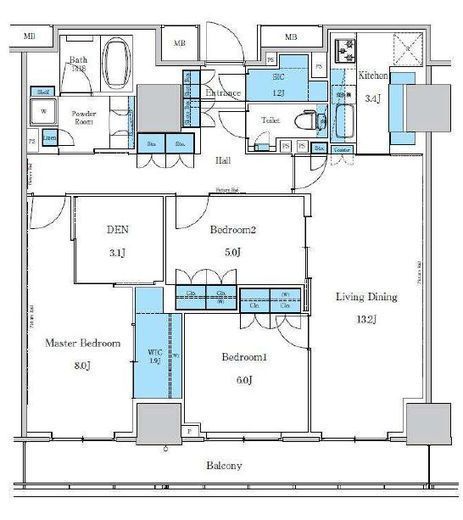 パークアクシス滝野川ラブリーズ　1503号室　間取り