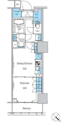 パークアクシス滝野川ラブリーズ　1508号室　間取り