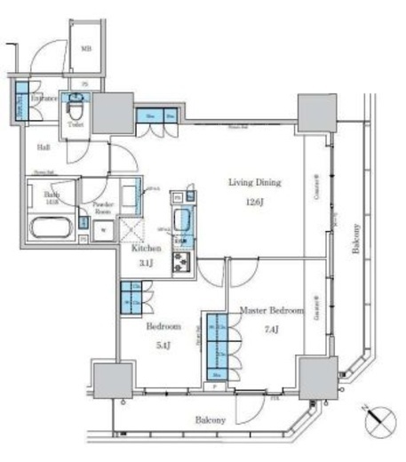 パークアクシス滝野川ラブリーズ　202号室　間取り