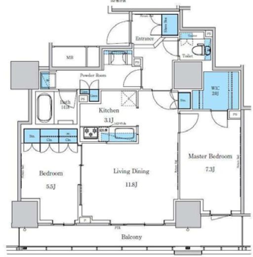 パークアクシス滝野川ラブリーズ　501号室　間取り