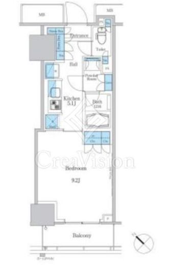 パークアクシス滝野川ラブリーズ　605号室　間取り