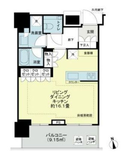 ブランズ渋谷桜丘　1909号室　間取り