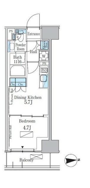 パークアクシス新宿百人町　128号室　間取り
