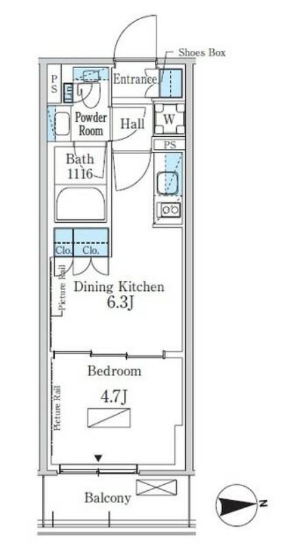 パークアクシス新宿百人町　345号室　間取り