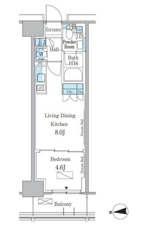 パークアクシス新宿百人町　115号室　間取り