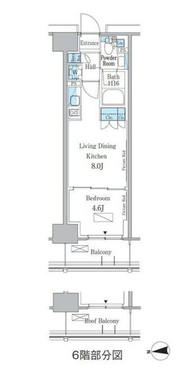 パークアクシス新宿百人町　621号室　間取り