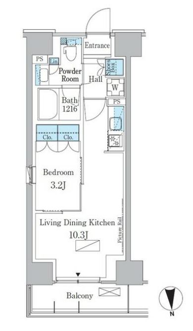 パークアクシス新宿百人町　302号室　間取り