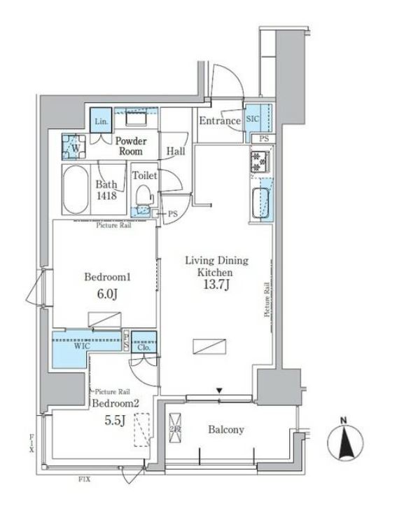 パークアクシス新宿百人町　518号室　間取り