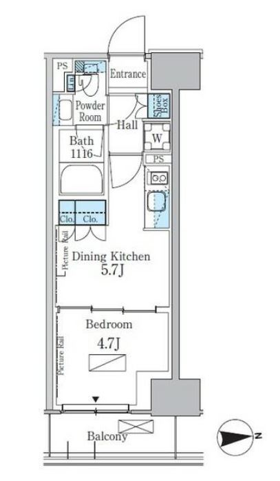 パークアクシス新宿百人町　727号室　間取り