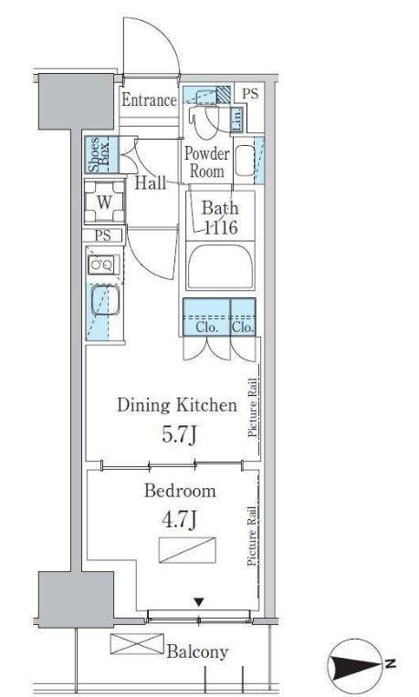 パークアクシス新宿百人町　337号室　間取り