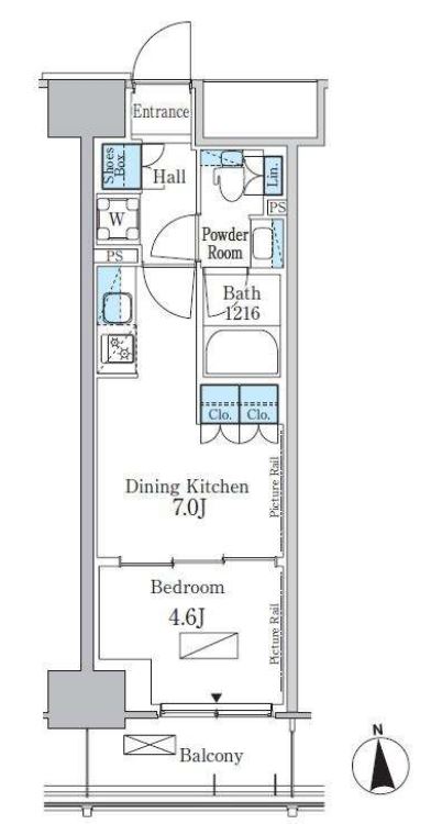 パークアクシス新宿百人町　507号室　間取り