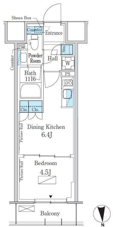 パークアクシス新宿百人町　639号室　間取り