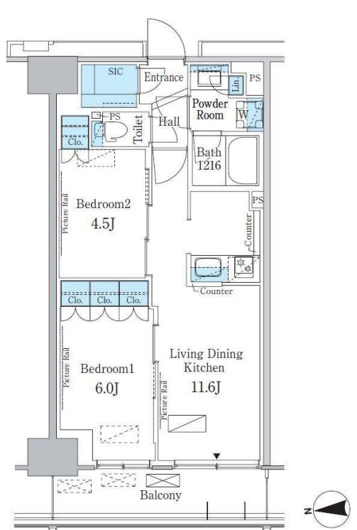パークアクシス新宿百人町　327号室　間取り