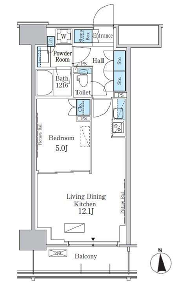 パークアクシス新宿百人町　513号室　間取り