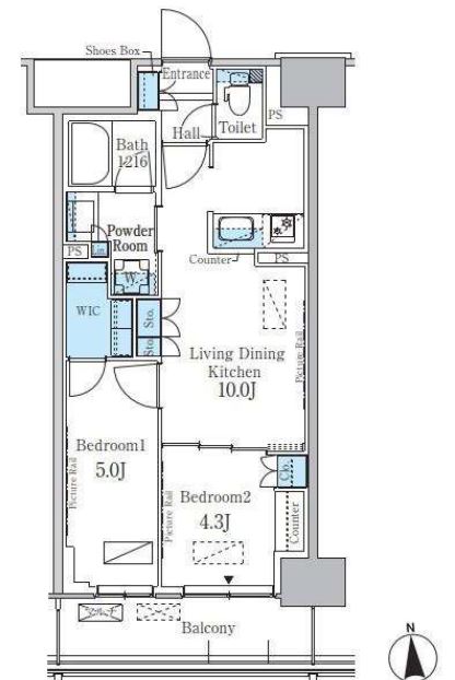 パークアクシス新宿百人町　412号室　間取り